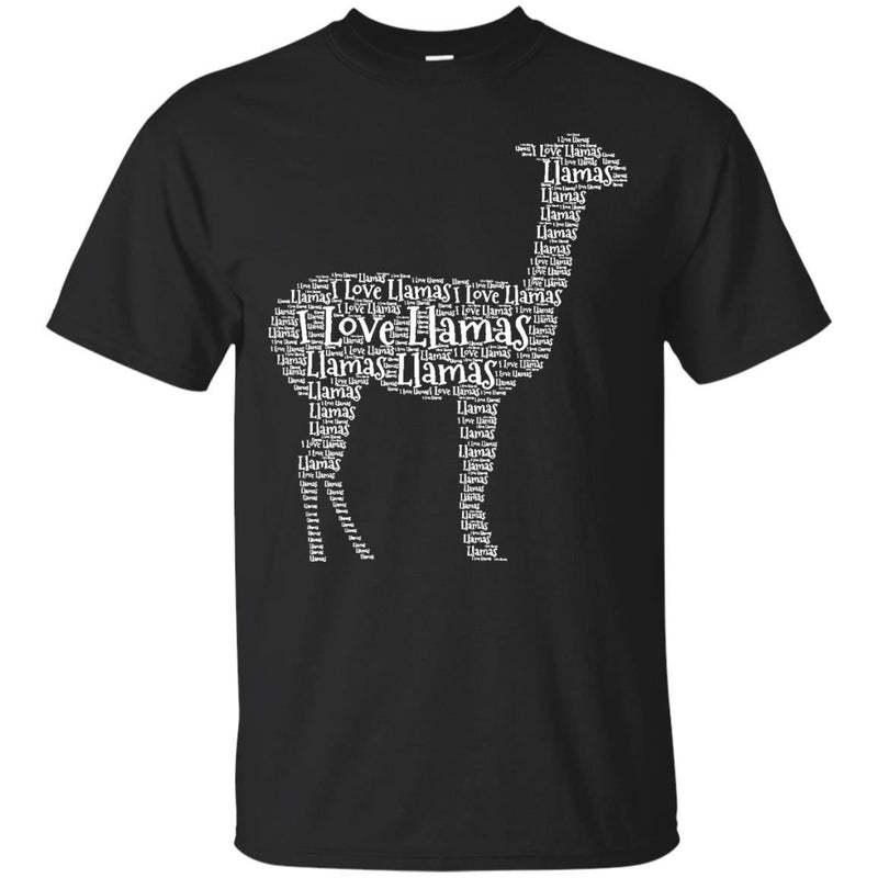 ANIMALS - I Love Llamas Animals Word Cloud Graphic T Shirt & Hoodie